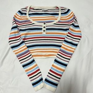AEO Striped Crop Sweater (size M)